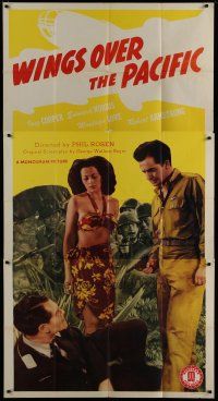 6a678 WINGS OVER THE PACIFIC 3sh '43 sexy Inez Cooper in sarong with World War II soldiers!
