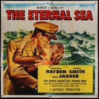 6a365 ETERNAL SEA 6sh '55 art of Sterling Hayden as Admiral John Hoskins with sexy Alexis Smith!