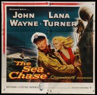 6a386 SEA CHASE 6sh '55 great seafaring artwork of John Wayne & sexy Lana Turner!