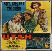 6a395 UTAH 6sh '45 art of Roy Rogers, Trigger, Dale Evans, Gabby Hayes & Sons of the Pioneers!