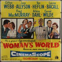 6a398 WOMAN'S WORLD 6sh '54 June Allyson, Clifton Webb, Van Heflin, Lauren Bacall, MacMurray, Dahl