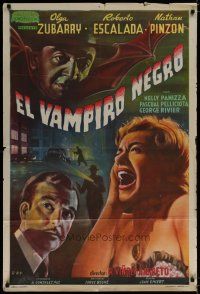 6a209 BLACK VAMPIRE Argentinean '53 Roman Vinoly Barreto's El vampiro negro, cool art by Raf!