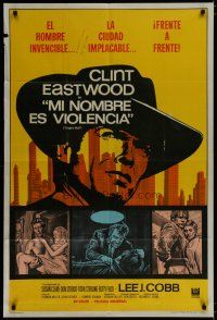 6a220 COOGAN'S BLUFF Argentinean '68 art of Clint Eastwood in New York, directed by Don Siegel!