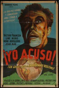 6a265 I ACCUSE Argentinean '38 Abel Gance French anti-war sci-fi, cool art of inventor!
