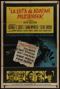 6a282 LIST OF ADRIAN MESSENGER Argentinean '63 John Huston directs five heavily disguised stars!