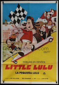 6a283 LITTLE LULU Argentinean '70s great cartoon art of the gang & soap box car!