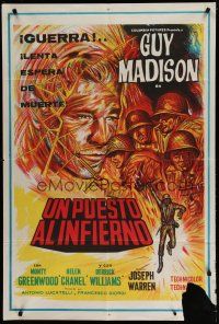 6a309 RAIDERS OF THE BLOODY BEACH Argentinean '69 different art of Guy Madison & WWII soldiers!