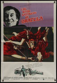 6a319 SATANIC RITES OF DRACULA Argentinean '73 Chris Lee as Count Dracula & his Vampire Brides!
