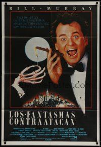 6a320 SCROOGED Argentinean '88 great image of skeleton hand lighting Bill Murray's cigar!