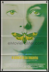 6a322 SILENCE OF THE LAMBS Argentinean '91 green/yellow image of Jodie Foster w/ moth over mouth!