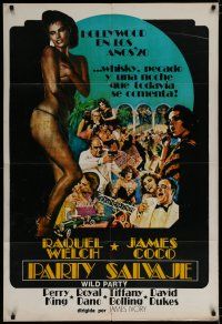 6a348 WILD PARTY Argentinean '75 sexy full-length Raquel Welch nearly naked!