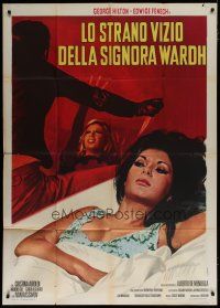 6a709 BLADE OF THE RIPPER Italian 1p '71 different art of sexiest Edwige Fenech by Giuliano Nistri!