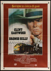 6a716 BRONCO BILLY Italian 1p '80 Clint Eastwood directs & stars, different train image!