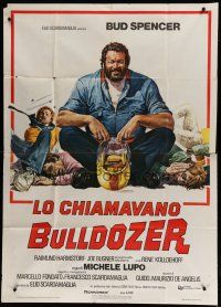 6a717 BULLDOZER Italian 1p '78 great art of big Bud Spencer sitting after a huge brawl!