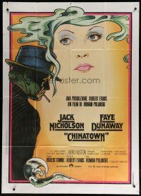 6a726 CHINATOWN Italian 1p '74 art of Jack Nicholson & Faye Dunaway by Jim Pearsall, Polanski