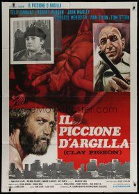 6a729 CLAY PIGEON Italian 1p '72 different Mos art of Telly Savalas, Vaughn & Marley + sexy girl!