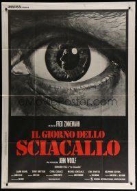 6a742 DAY OF THE JACKAL Italian 1p '73 Fred Zinnemann assassination classic, best eyeball art!