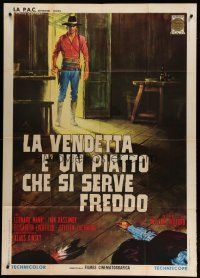 6a749 DEATH'S DEALER Italian 1p '71 cool spaghetti western art by Rodolfo Gasparri!