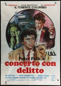 6a763 ETUDE IN BLACK Italian 1p '72 cool art of Peter Falk as Detective Columbo & John Cassavetes!