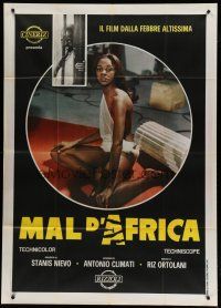 6a771 FINAL PREY Italian 1p '68 Mal d'Africa, c/u of sexy barely-dressed African girl on floor!
