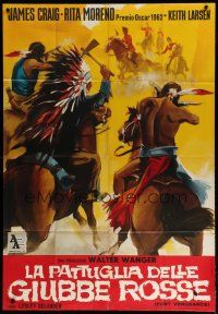6a777 FORT VENGEANCE Italian 1p R64 different art of Native American Indians attacking on horses!