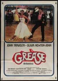 6a793 GREASE Italian 1p '78 John Travolta & Olivia Newton-John dancing in a most classic musical!
