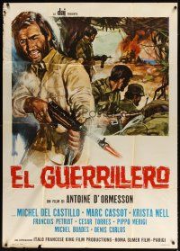 6a797 GUERILLA, OR HE WHO DID NOT BELIEVE Italian 1p '69 cool World War II artwork!