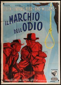 6a800 HALLIDAY BRAND Italian 1p '57 Manfredo art of Joseph Cotten & Viveca Lindfors by noose!