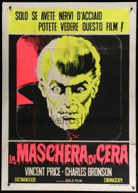 6a819 HOUSE OF WAX Italian 1p R60s Vincent Price, cool different monster art!