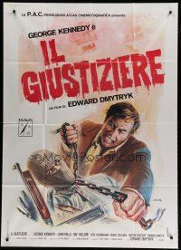 6a822 HUMAN FACTOR Italian 1p R76 different art of George Kennedy choking masked man with chain!