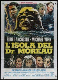 6a834 ISLAND OF DR. MOREAU Italian 1p '77 mad scientist Burt Lancaster, different monster art!