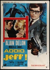 6a836 JEFF Italian 1p '69 different Avelli art of Alain Delon with machine gun & Mireille Darc!