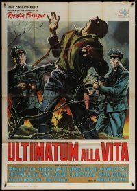 6a855 LAST CHANCE FOR LIFE Italian 1p '62 Symeoni art of WWII Nazi officers gunning man down!