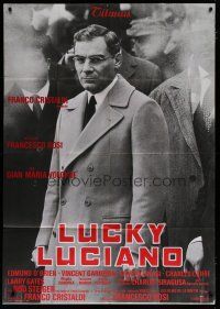 6a871 LUCKY LUCIANO Italian 1p '74 great c/u of Gian Maria Volonte as the famous Mafioso mobster!