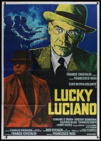 6a872 LUCKY LUCIANO export Italian 1p '74 cool different image of Gian Maria Volonte & Rod Steiger!