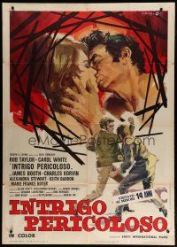 6a878 MAN WHO HAD POWER OVER WOMEN Italian 1p '70 Cesselon art of Rod Taylor kissing Carol White!