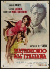6a880 MARRIAGE ITALIAN STYLE Italian 1p '64 de Sica, art of sexy Sophia Loren & Mastroianni!