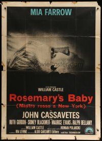 6a929 ROSEMARY'S BABY Italian 1p '68 Roman Polanski, Mia Farrow, creepy baby carriage horror image!