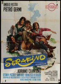 6a935 SERAFINO Italian 1p '68 Ciriello art of Adriano in the title role with three sexy girls!