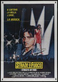 6a956 STREETS OF FIRE Italian 1p '84 Walter Hill, completely different art of Michael Pare!