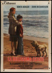 6a959 SUMMER TO REMEMBER Italian 1p '74 art of Senta Berger & son on beach by Averardo Ciriello!