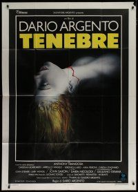 6a967 TENEBRE Italian 1p '82 Dario Argento giallo, creepy artwork of dead female victim!
