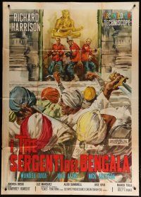 6a971 THREE SERGEANTS OF BENGAL Italian 1p '65 Umberto Lenzi, cool art by Averardo Ciriello!