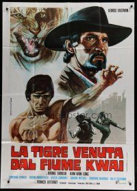 6a972 TIGER FROM RIVER KWAI Italian 1p '75 George Eastman, cool kung fu art by Zanca!