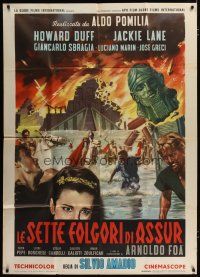 6a986 WAR GODS OF BABYLON style A Italian 1p '63 cool different epic artwork by Enzo Nistri!