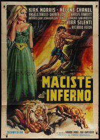 6a995 WITCH'S CURSE Italian 1p '63 Kirk Morris as Maciste walked with 100 years of terror & death!