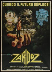 6a998 ZARDOZ Italian 1p '74 art of Sean Connery, who has seen the future and it doesn't work!