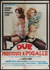 6a999 ZIG-ZAG Italian 1p '75 best art of sexy Catherine Deneuve & Bernadette Lafont undressing!