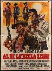 6a015 BEYOND THE LAW Italian 2p '67 Symeoni spaghetti western art of Lee Van Cleef & Sabato!