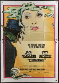 6a032 CHINATOWN Italian 2p '74 art of Jack Nicholson & Faye Dunaway by Pearsall, Roman Polanski